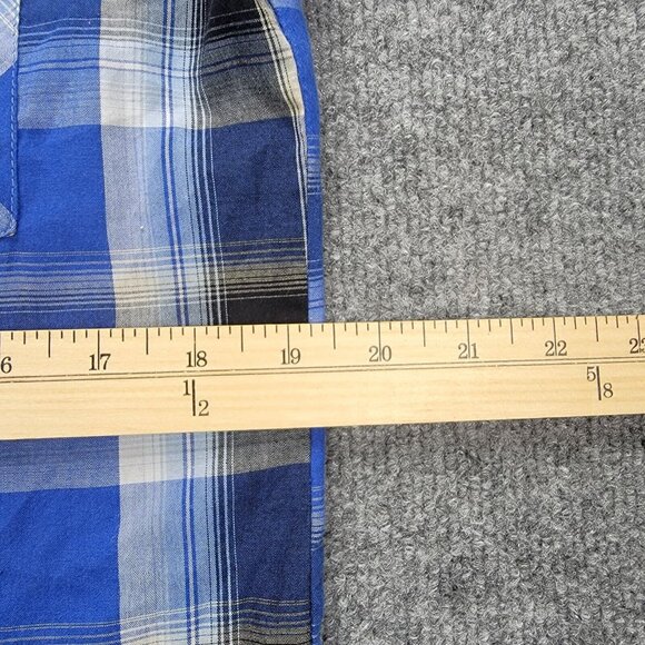 Plains Western Wear Shirt Mens Small‎ Blue Plaid Button Up Pearl Snap Cowboy - Picture 4 of 8